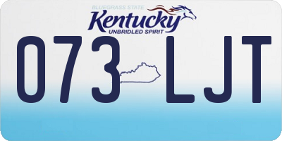 KY license plate 073LJT