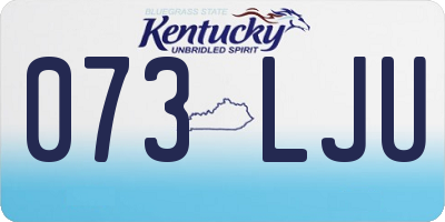 KY license plate 073LJU