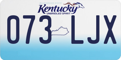 KY license plate 073LJX