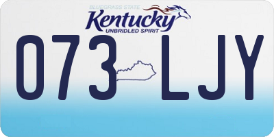 KY license plate 073LJY