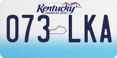 KY license plate 073LKA