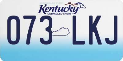 KY license plate 073LKJ