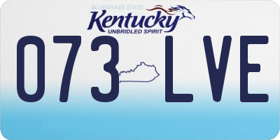 KY license plate 073LVE
