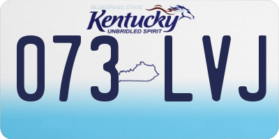 KY license plate 073LVJ