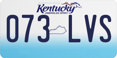 KY license plate 073LVS