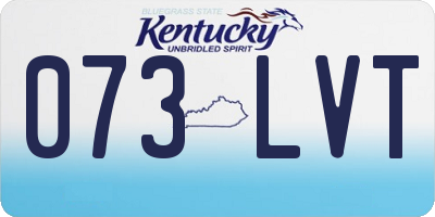 KY license plate 073LVT