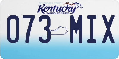 KY license plate 073MIX