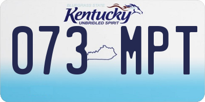 KY license plate 073MPT