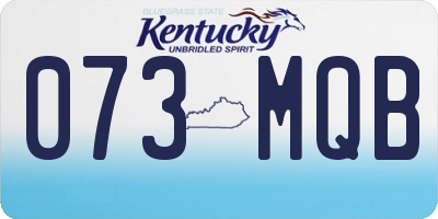 KY license plate 073MQB