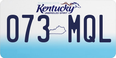 KY license plate 073MQL