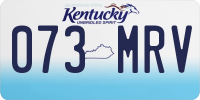 KY license plate 073MRV