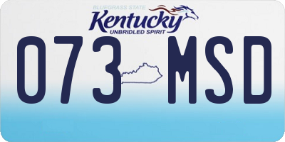 KY license plate 073MSD