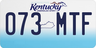 KY license plate 073MTF