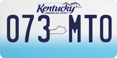 KY license plate 073MTO