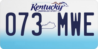 KY license plate 073MWE
