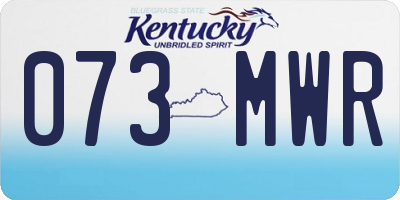 KY license plate 073MWR