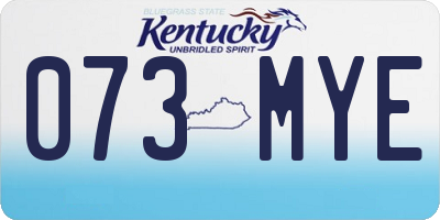 KY license plate 073MYE