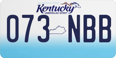 KY license plate 073NBB