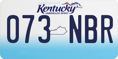 KY license plate 073NBR