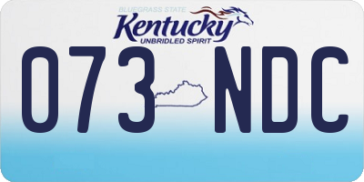 KY license plate 073NDC