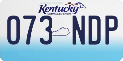 KY license plate 073NDP