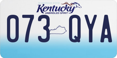 KY license plate 073QYA