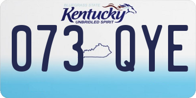 KY license plate 073QYE