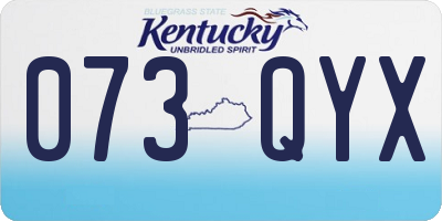 KY license plate 073QYX