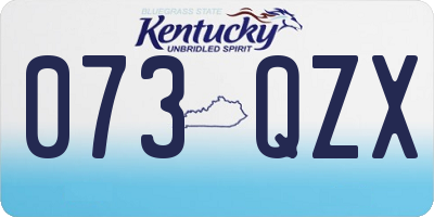 KY license plate 073QZX