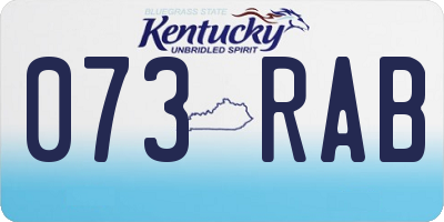 KY license plate 073RAB