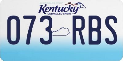KY license plate 073RBS
