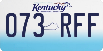 KY license plate 073RFF