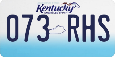 KY license plate 073RHS