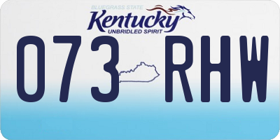 KY license plate 073RHW