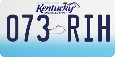 KY license plate 073RIH
