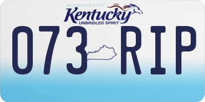 KY license plate 073RIP