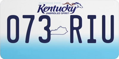 KY license plate 073RIU