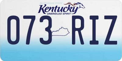 KY license plate 073RIZ