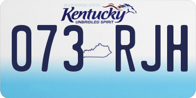 KY license plate 073RJH