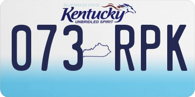 KY license plate 073RPK