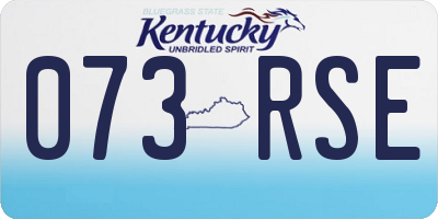 KY license plate 073RSE