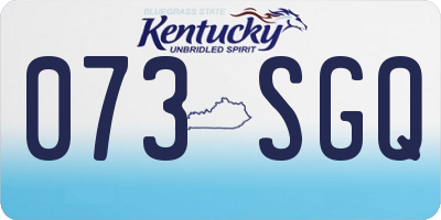 KY license plate 073SGQ