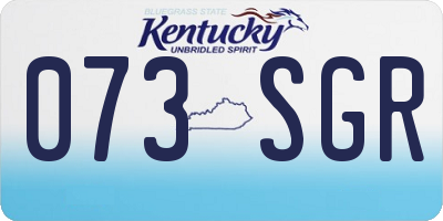 KY license plate 073SGR