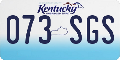 KY license plate 073SGS