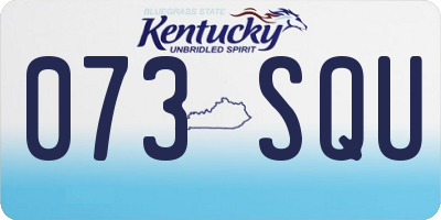 KY license plate 073SQU