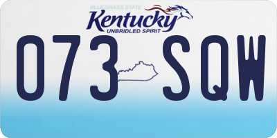 KY license plate 073SQW
