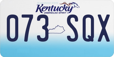 KY license plate 073SQX