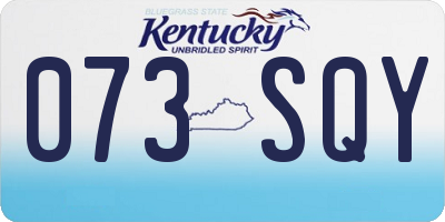 KY license plate 073SQY