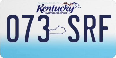 KY license plate 073SRF