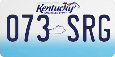 KY license plate 073SRG